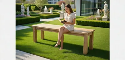Produktbild von Gartenbank aus Holz im modernen Design für Terrasse und Garten