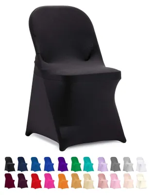 12 Spandex-Klappstuhlbezüge, Stretch, Schwarz