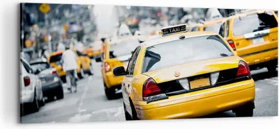 Produktbild von Bild auf Leinwand - Leinwandbild - Taxi Straße New York - 100x40cm - Wand Bild - Wanddeko - Leinwanddruck - Bilder - Kunstdruck - Wanddekoration - Leinwand bilder - Wandkunst - AB100x40-2663