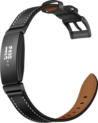 Produktbild von Strap-it Fitbit Inspire (HR) / Inspire 2 Armband Leder (Schwarz)