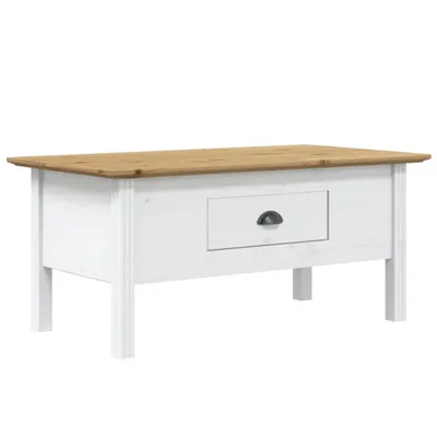 Obrázok produktu pre vidaXL Konferenčný stolík BODO bielo-hnedý 100x55x46 cm z masívneho borovicového dreva