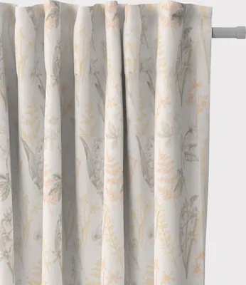 Produktbild von SCHÖNER LEBEN. Vorhang Gräser Blumen wollweiß orange gelb 245cm Aufhängung Smok-Schlaufenband
