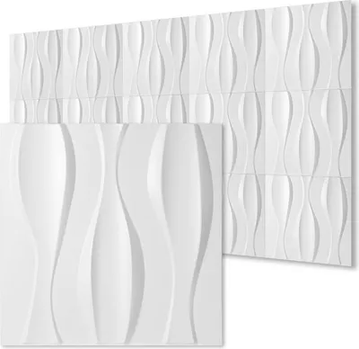 Produktbild von TolleTour 12pcs 3D Paneele Wandpaneele Polyvinylchlorid PVC – Verkleidung für Wand & Decke – 50x50 cm (0,25 m²) – Leicht, Flexibel & Einfach zu Montieren - Weiß