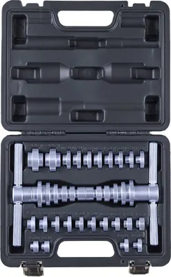 Produktbild von Lager- und Dichtungstreiber-Set - Werkzeugsatz 25-teilig - Für Ein- und Ausbau von Lagerlaufringen, Dichtringen und Buchsen - Aluminiumlegierung - Mit Koffer