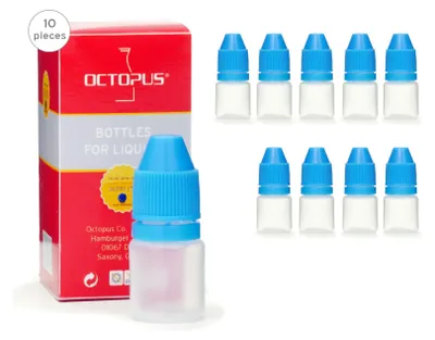 Image de 10 Flacons compte-gouttes 3 ml en LDPE, G13, flacons en plastique avec bouchon compte-gouttes, bleu