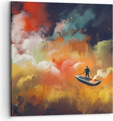 Produktbild von Bild auf Leinwand - Leinwandbild - Abstraktion Boot - 70x70cm - Wand Bild - Wanddeko - Wandbilder - Leinwanddruck - Bilder - Kunstdruck - Wanddekoration - Leinwand bilder - Wandkunst - AC70x70-3803