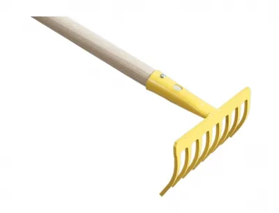 Image de Râteau à 8 dents pour enfants jaune 15cm 75cm