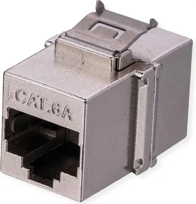 Produktbild von VALUE RJ-45 Kupplung, Keystone, geschirmt, Cat.6A (Class EA), kurze Ausführung, silberfarben
