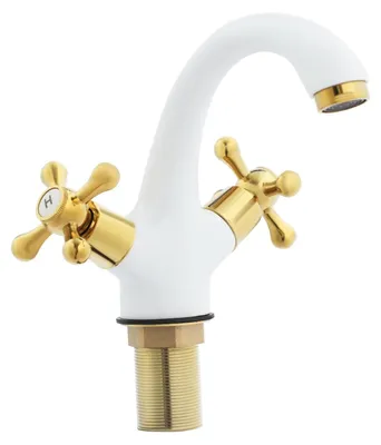 Productafbeelding van Antieke Badkamer Kraan Retro Mengkraan Koper met Warm en Koud Water