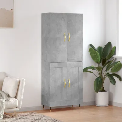 Image de vidaXL Highboard gris béton 69,5x34x180 cm Bois composite