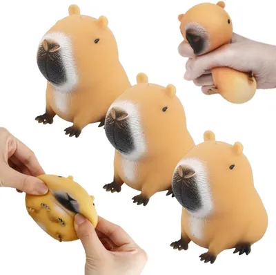 Produktbild von Capybara-Entlastungsspielzeug – Set mit 3 Stück – Capybara-Spielzeug zur Stressreduktion und Angstlinderung – Capybara-Fidget-Spielzeug