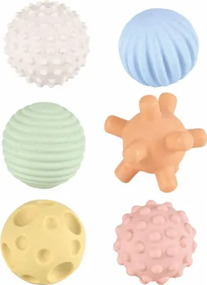 Image de Balles de motricité et sensorielles Pastel, 6 pcs
