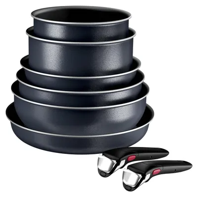 Obrázok produktu pre Sada hrncov a panvíc Tefal Ingenio Enjoy, 8-dielna, s odnímateľnou rukoväťou, skladateľná, úsporná, panvice vhodné na indukciu s nepriľnavým povrchom, jednoduché používanie a čistenie, model L7239343