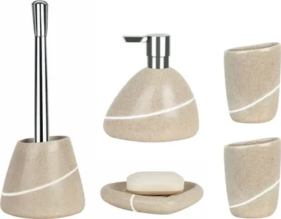 Produktbild von spirella Badserie Etna Stein Sand 5-teilig
