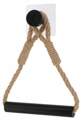 Produktbild von Toilettenpapierabroller mit seil und bambus auf sticker - natur schwarz - Tendance