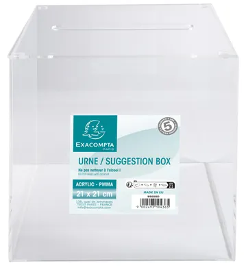 Produktbild von Exacompta Urne 21cm, mit abnehmbarem Deckel - Kristall, Acryl, Polymethylmethacrylat (PMMA), Transparent, 210 mm, 210 mm, 210 mm, 1 kg