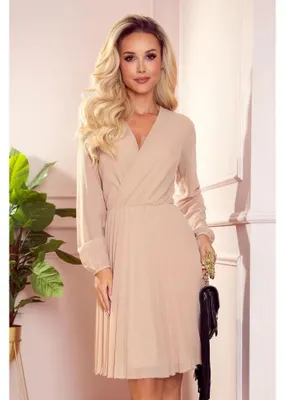 Imagen del producto de Numoco Vestido corto para mujer, modelo Isabelle, color beige, talla L