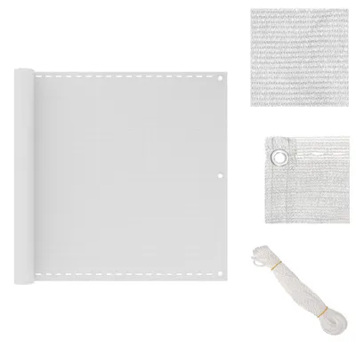 Imagen del producto de vidaXL Protector para balcón, HDPE, 90 x 400 cm, blanco - Toldos y protectores solares