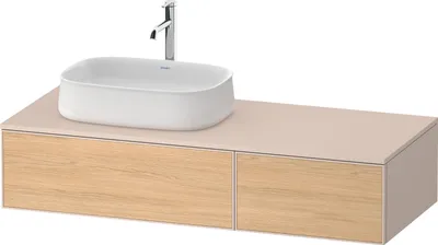 Image de Duravit Zencha Meuble sous-lavabo avec console, 1300x550mm, 2 tiroirs, 1 découpe, ZE4816030830000