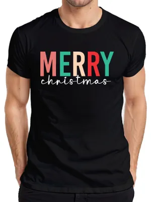 Zdjęcie produktu dla Koszulka męska Merry Christmas Saying - Christmas Christmas Gift, Czarny, XXL