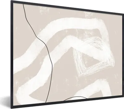 Produktbild von MuchoWow® Gerahmtes Poster Linie - Abstrakt - Design 80x60 cm - Poster mit Schwarzem Bilderrahmen Wandposter Rahmen Foto Bilder - Schwarzem - Mit Gestell