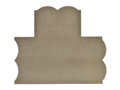 Produktbild von Vollmer 48243 - H0 Straßenplatte Kopfsteinpflaster aus Steinkunst, 90°-Einmündung, L 15,5 x B 13 cm - Neu