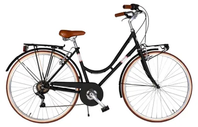 Immagine prodotto di Via Veneto Bici City Bike Condorino Lady 28" 6V Nero Polvere di Caffè (Opaco)