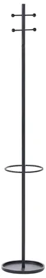 Produktbild von BELIANI Kleiderständer Schwarz Metall 180 cm Hoch Freistehend mit Schirmständer 6 Haken Modern Industrie Design Flur Garderobe Schlafzimmer