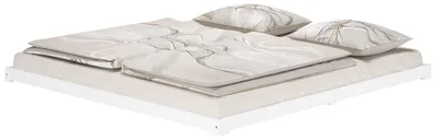 Produktbild von Weißes Niederflurbett 200x200 extra flach Holzbett Kiefer V-60.47W-20ohne Zubehör