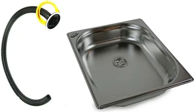Produktbild von Edelstahl 325x265x65 mm Spülbecken Camping Spüle Waschbecken + Spezialdeckel 1M