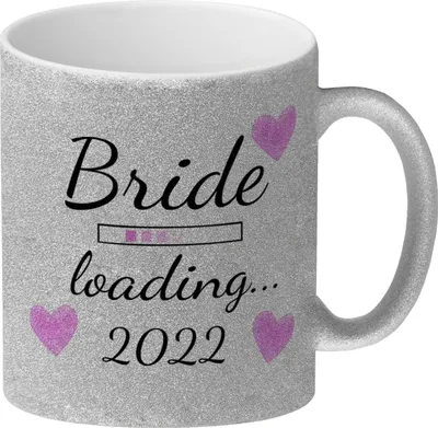 Produktbild von Bride loading Tasse Kaffeetasse 2022 mit rosa Herzen