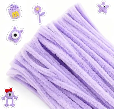Produktbild von Helllila Pfeifenreiniger 6mm, 100 Stš¹ck Pfeifenputzer zum Basteln, Pfeifenputzer fš¹r Blumen Pfeifenreiniger, 30cm Chenilledraht fš¹r Kinder zum Basteln und Dekorieren
