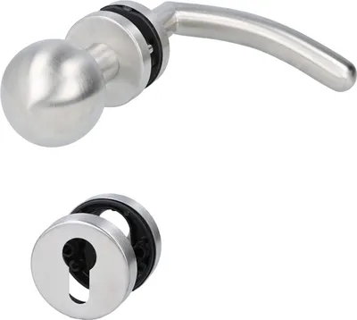 Produktbild von Edelstahl Türdrücker Drückergarnitur Serie Swing Metall Rosettengarnitur Hochhaltefeder Wechselgarnitur