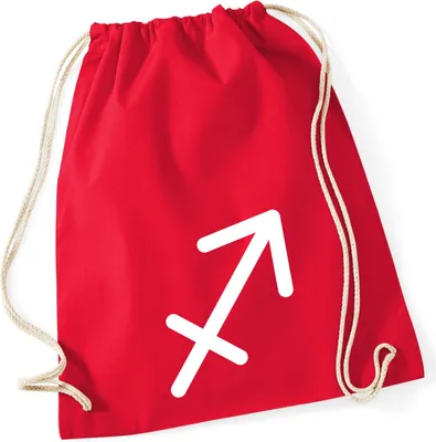 Produktbild von Huuraa Turnbeutel Schütze Sternzeichen Zeichen 12 Liter Classic Red Baumwolle Rucksack Geschenkidee