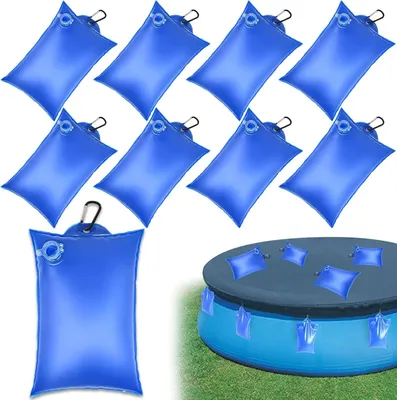 Productafbeelding van Zwembadafdekking waterzakken 35 x 24 cm, 8 stuks, met haken, voor buiten