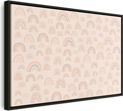 Produktbild von Italienischer Leinwand Leinwandbild - August Sky - Various Sizes of Rainbows in Calm Colors 60x40 cm Für Kinder e-A-10132-b-a