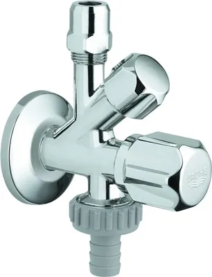 Produktbild von GROHE Ersatzteil, Original WAS Kombi-Eckventil 1/2" (Wandanschluss 1/2", Abgang 3/8", mit Rückflussverhinderer, Fettkammer-Oberteil, langer Schubschaf