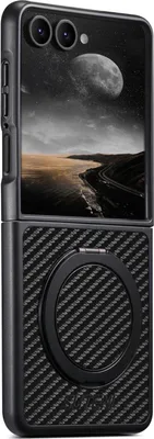 Immagine prodotto di Per Samsung Galaxy Z Flip7 5G Suteni MagSafe Custodia con anello a 360 gradi Carbonio