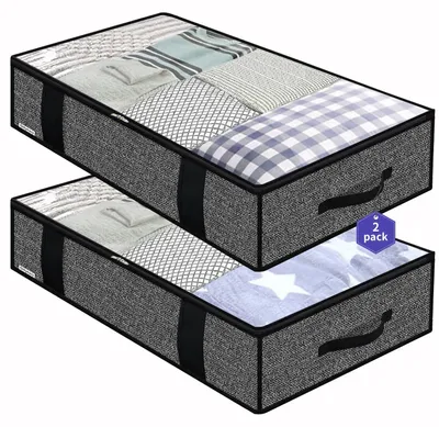 Aufbewahrungstasche 2er-Set, 100x50x15 cm, schwarz, mit Sichtfenster
