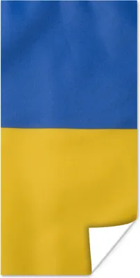 Produktbild von MuchoWow® Poster Nahaufnahme der Flagge der Ukraine 60x120 cm - Wandschmuck