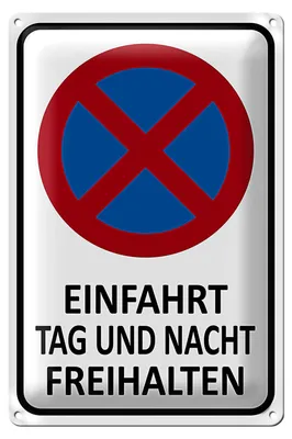 Produktbild von Blechschild Hinweis 18x12cm Einfahrt Tag und Nacht freihalten