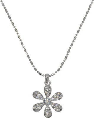 Produktbild von Steuer Modeschmuck Anhänger mit Kette Metall 50cm silber Glasstein weiß 445040023