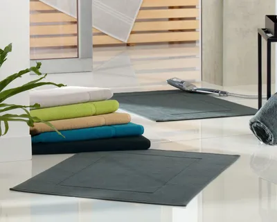 Produktbild von Badmatte mit Rahmenrand, 50 x 70 cm, 100% Baumwolle, für das Badezimmer