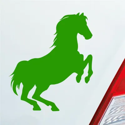 Produktbild von Auto Aufkleber Pferd Horse Pony Pferdeliebhaber Reiten 10x11,5 cm Hellgrün Sticker Heckscheibenaufkleber