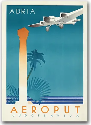 Produktbild von Poster - Canvas - Leinwand - 59,4 cm x 84,1 cm - Fotoposter - Leinwandkunst - Aeroput Jugoslawien