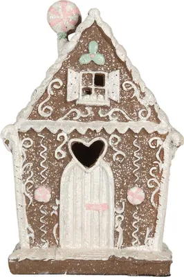 Immagine prodotto di Clayre & Eef Casa di pan di zenzero con LED 14x9x21 cm Plastica marrone