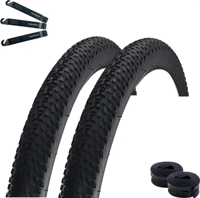 Obrázok produktu pre 2 x Roverstone 29" bicyklové pneumatiky čierne 57-622 (29 x 2,125) + 2 duše SV vrátane maxxi4you montážnych páčok