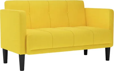 Immagine prodotto di vidaXL Divano a due posti giallo 111 cm in tessuto