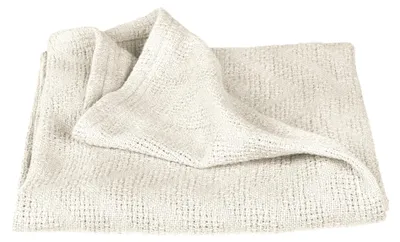 Immagine prodotto di Coperta per neonati "Seashells Oyster", 80 x 80 cm - Coperta in cotone effetto maglia, colore bianco