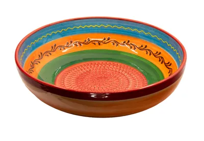 Produktbild von Kaladia Keramikschüsseln Groß Rot/Oran./Grün - ideal um allerlei Zutaten direkt in der Schüssel zu reiben für perfekte Geschmacksmischungen
